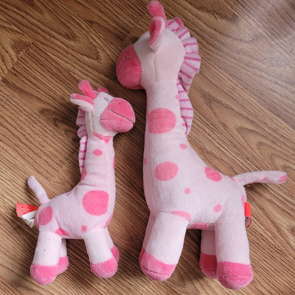 Pink Plush Giraffe Toy Set